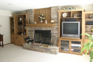 Fireplace surround and entertainment center